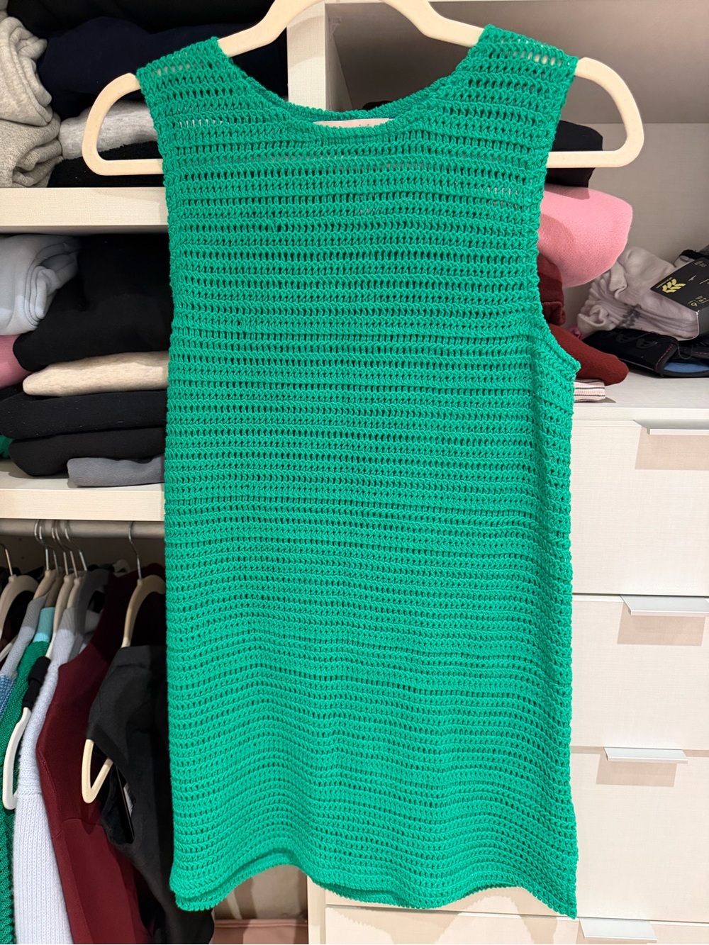 Mister Zimi Emerald Green Crochet Mini Dress